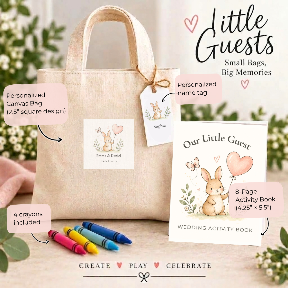 Personalized Kids Wedding Activity Kits | Little Guests