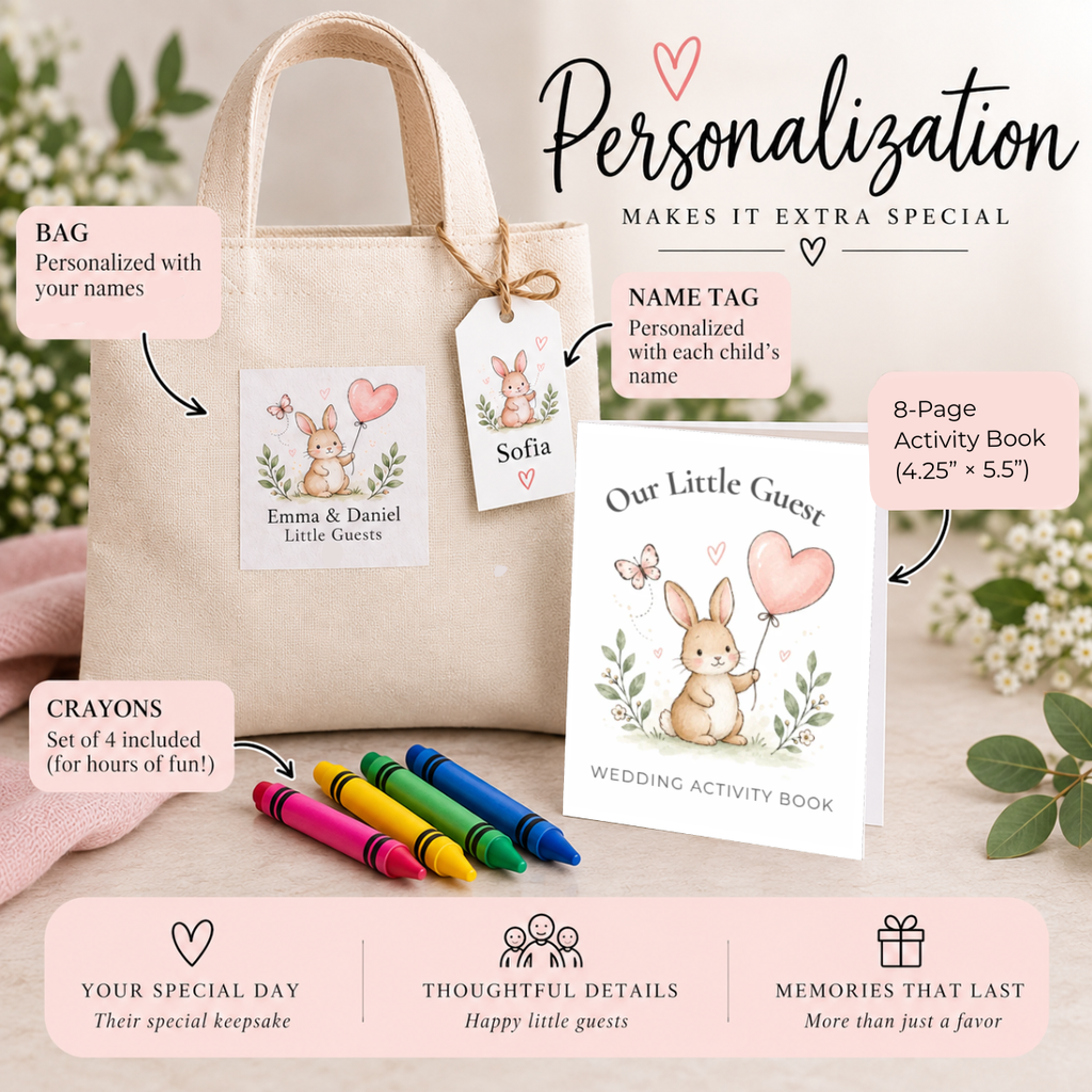 Personalized Kids Wedding Activity Kits | Little Guests