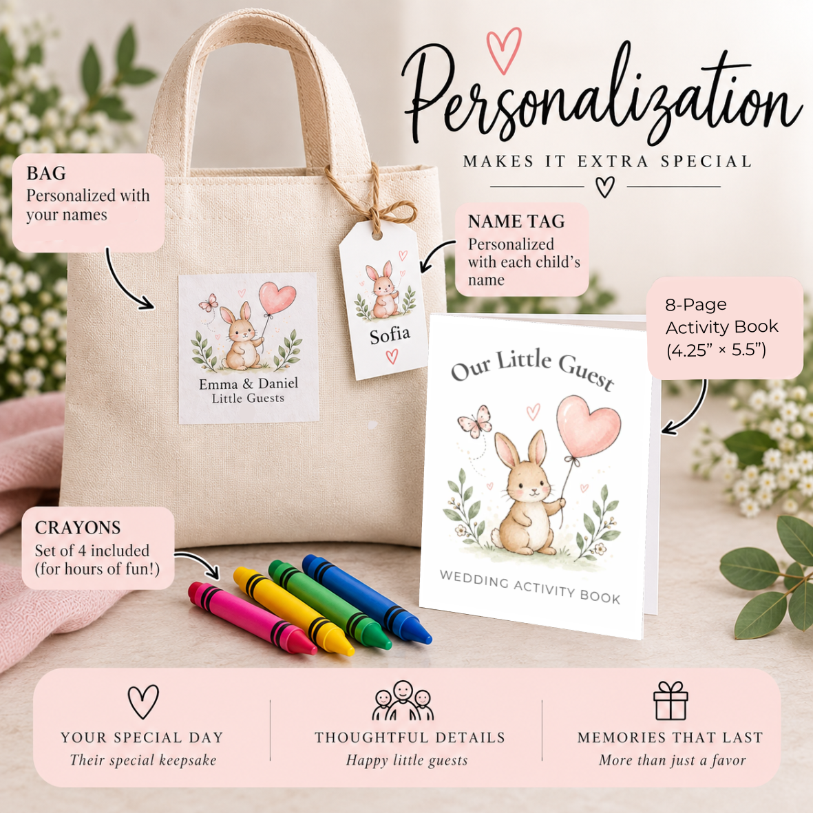 Personalized Kids Wedding Activity Kits | Little Guests