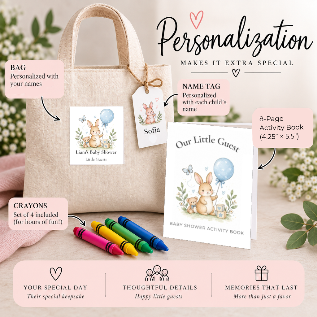 Personalized Baby Shower Activity Kits for Kids | Little Guests