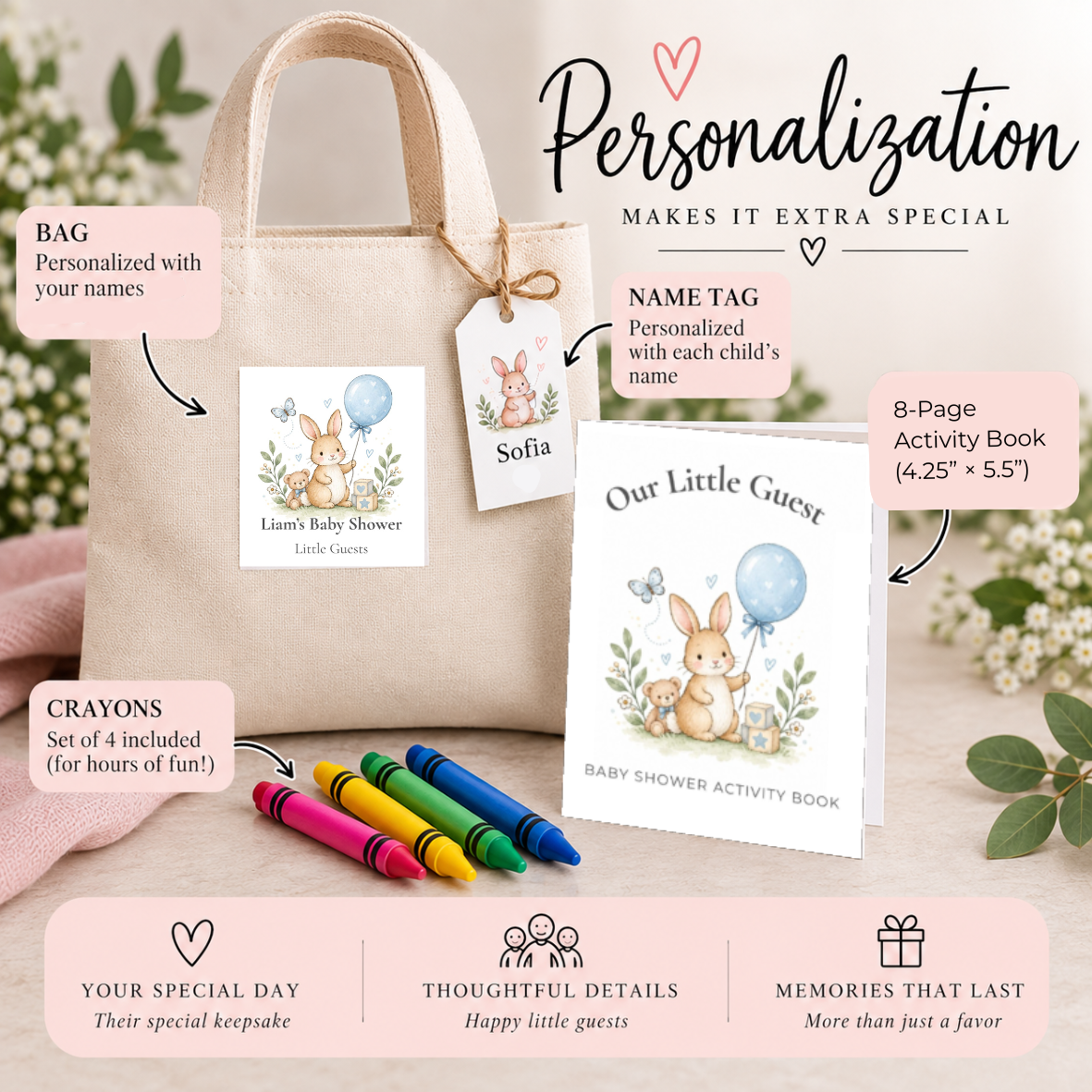 Personalized Baby Shower Activity Kits for Kids | Little Guests