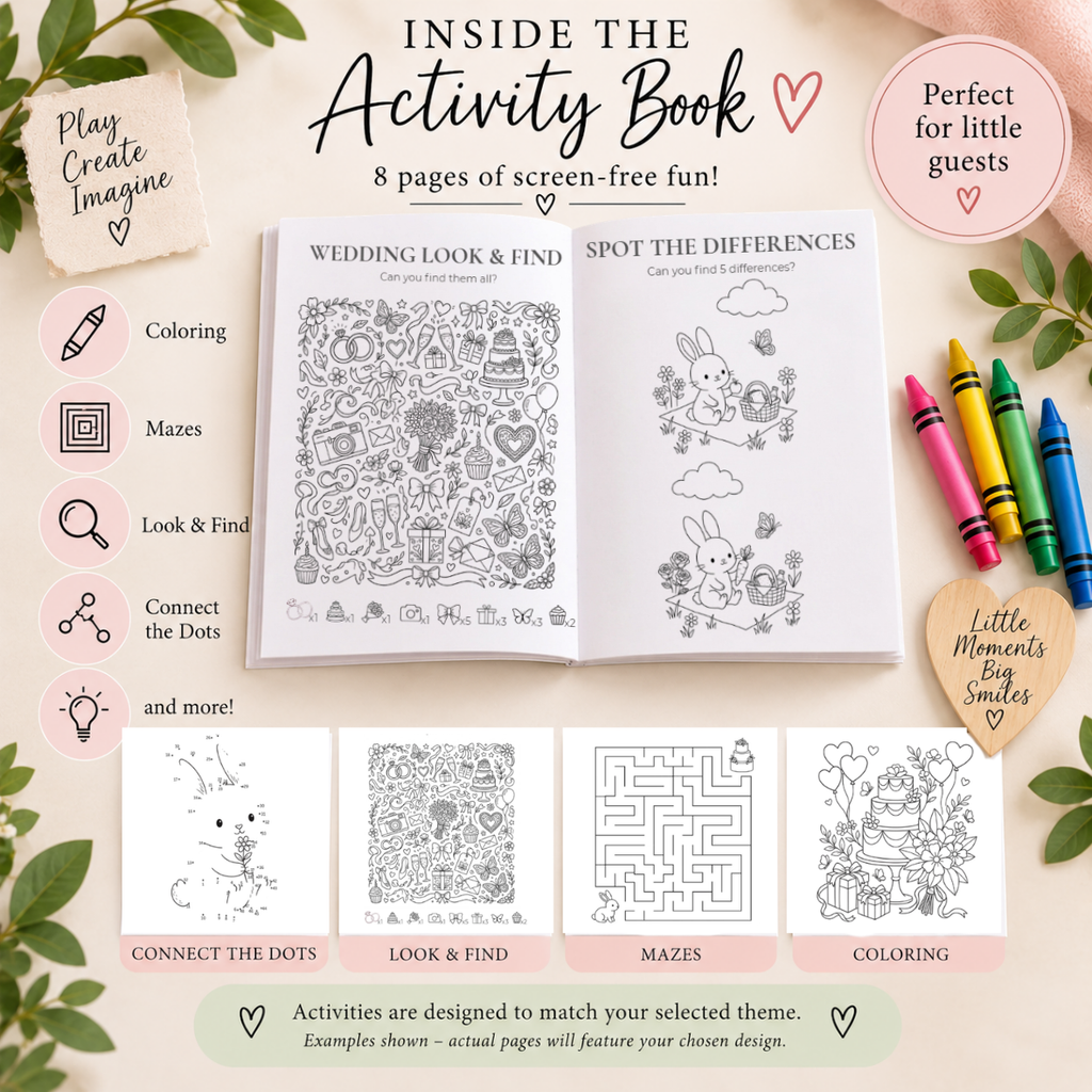 Personalized Kids Wedding Activity Kits | Little Guests