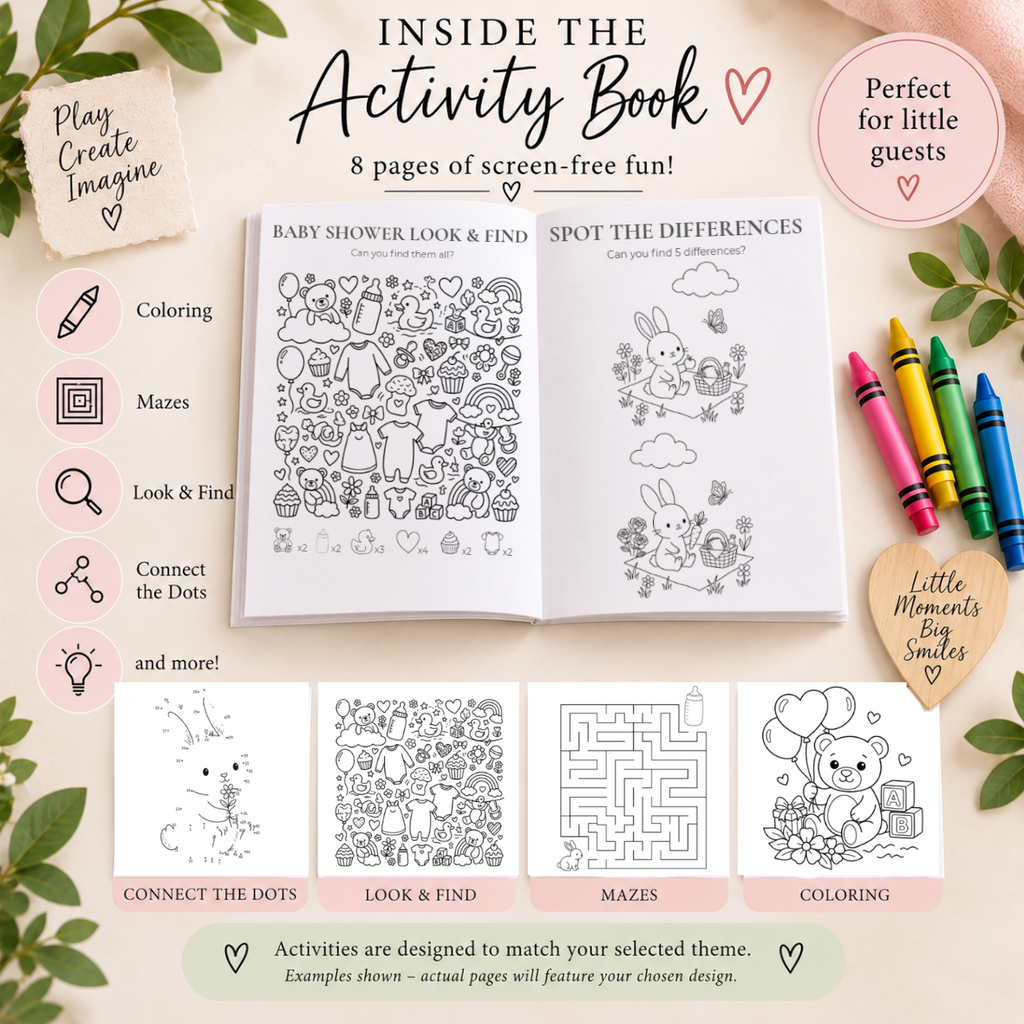 Personalized Baby Shower Activity Kits for Kids | Little Guests