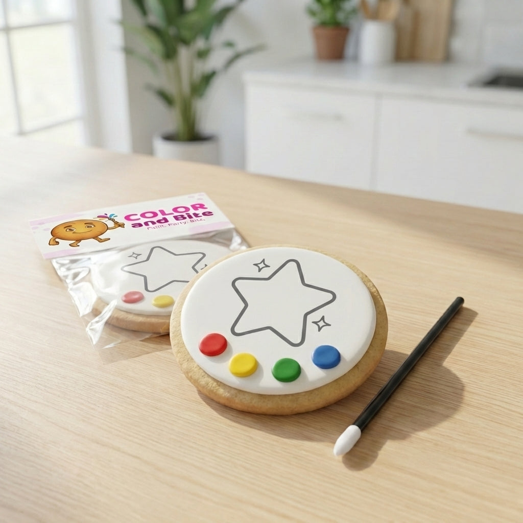 ColorAndBite™ Rainbow Party Cookie Painting Kit – Party Dozen (12)