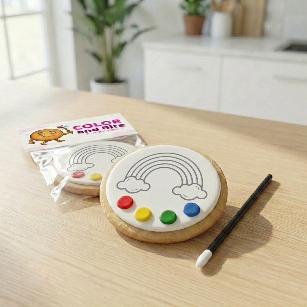 ColorAndBite™ Rainbow Party Cookie Painting Kit – Party Dozen (12)