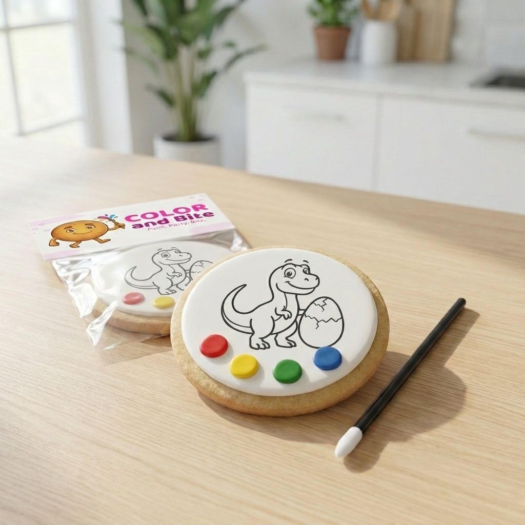 ColorAndBite™ Dino Cookie Painting Party Kit – Party Dozen (12)